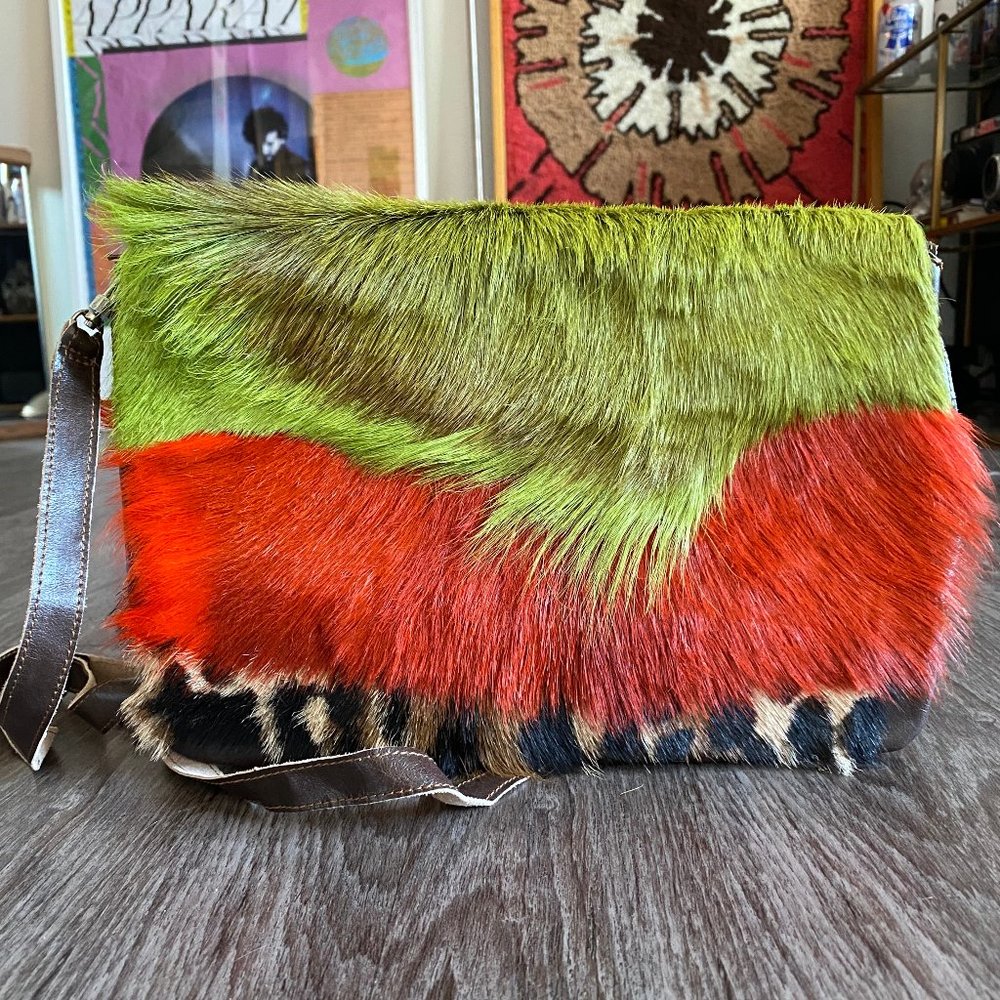 One of a Kind Fur and Leather Purse